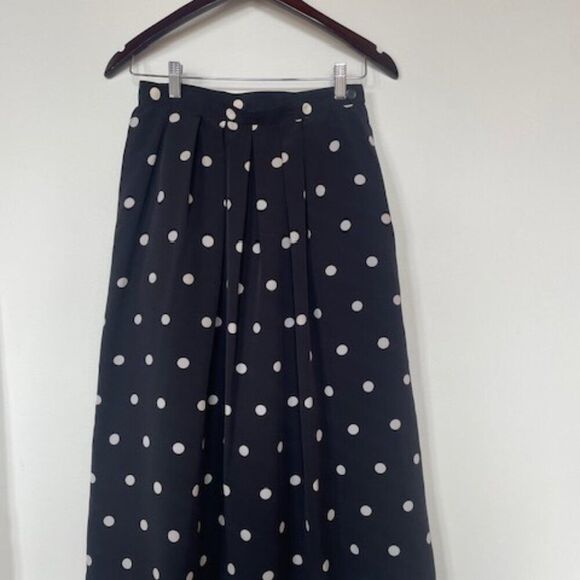 Rare Vintage Pendleton Black and White Polka Dot A-Line Pleated Skirt Small - Picture 11 of 11